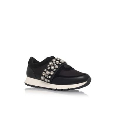 Black Lovely Flat Lace Up Sneakers